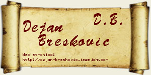Dejan Brešković vizit kartica
